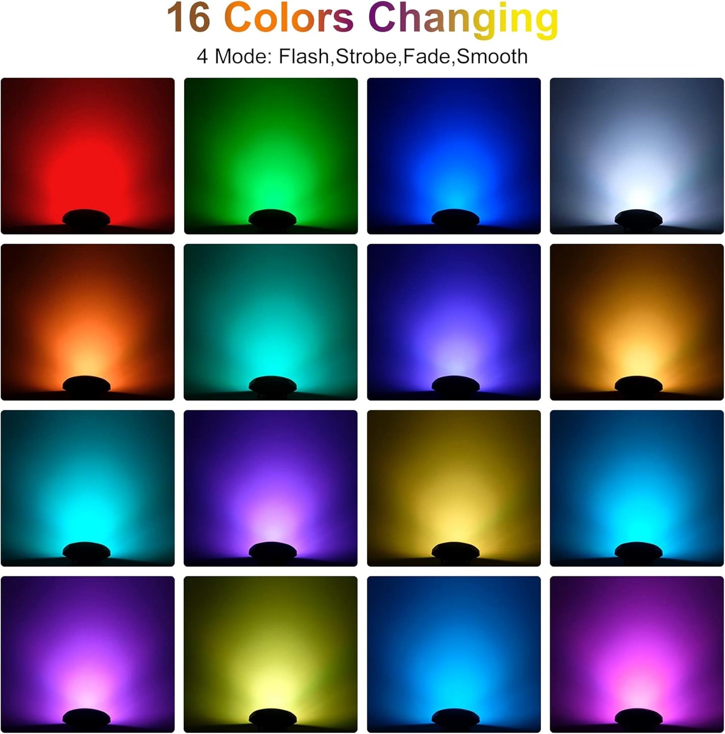 RGBW Pond Lights, 18 LED Super Bright Underwater Submersible Fountain Lights Color Changing Landscape Lighting Remote Control IP68 Waterproof for Fish Aquarium Tank Yard Garden Pool (Set of 6)