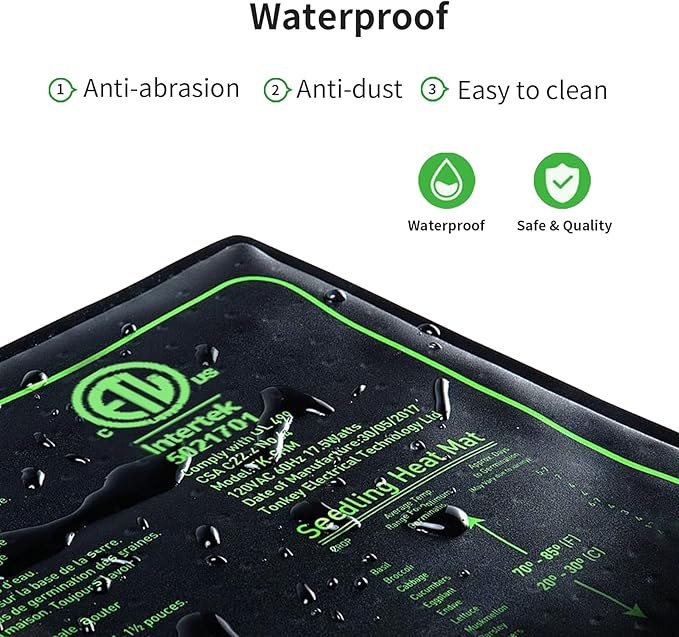 4in1 Seedling Heat Mat,Warm Hydroponic Heating Pad for Indoor Seed Starting,Brewing and Greenhouses,Durable Waterproof Germination Station Heat Mat (20" x 10"- Heat Mat)