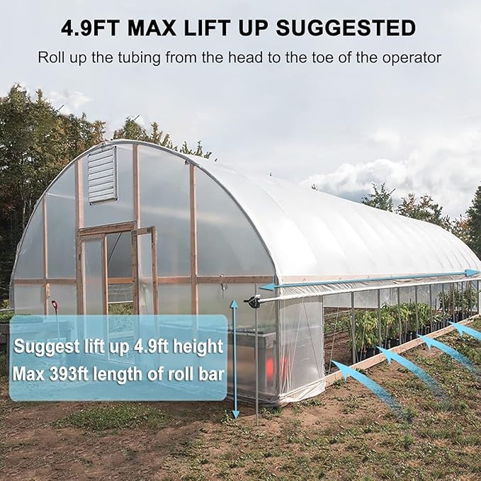 UYGALAXY 2PCS Greenhouse Sidewall Manual Film Roll up Hand Crank Winch for Greenhouse Ventilation ﻿Agricultural