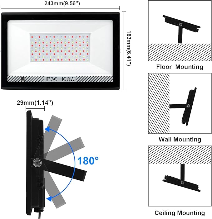 T-SUN RGB Led Flood Light 100W,Outdoor Flood Light 1000W Equivalent 10000Lm Christmas Light Color Changing Led Stage Lights IP66 Waterproof Landscape Lights with Remote Outdoor for Garden Yard