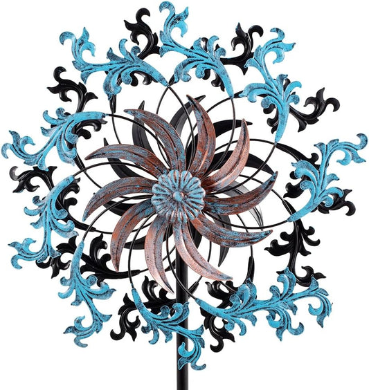 Wind Spinner Outdoor,Large Kinetic Wind Sculptures& Spinner 360 Degrees Wind Spinner Metal Windmill Spinner 58.7 Inch for Patio,Lawn & Garden
