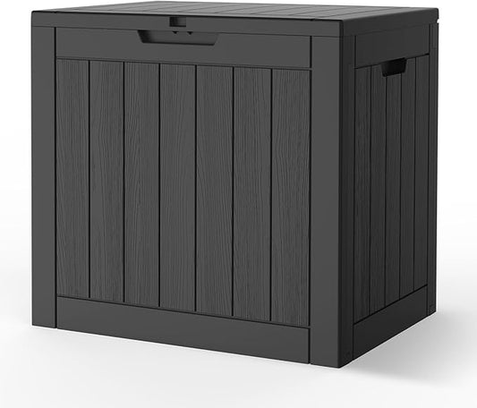 Outdoor Storage Box, 31 Gallon Waterproof Deck Box for Outdoor and Indoor, UV-Resistant Outside Storage with Lockable Lid for Patio, Pool, Garden Tools, Package Delivery, Black