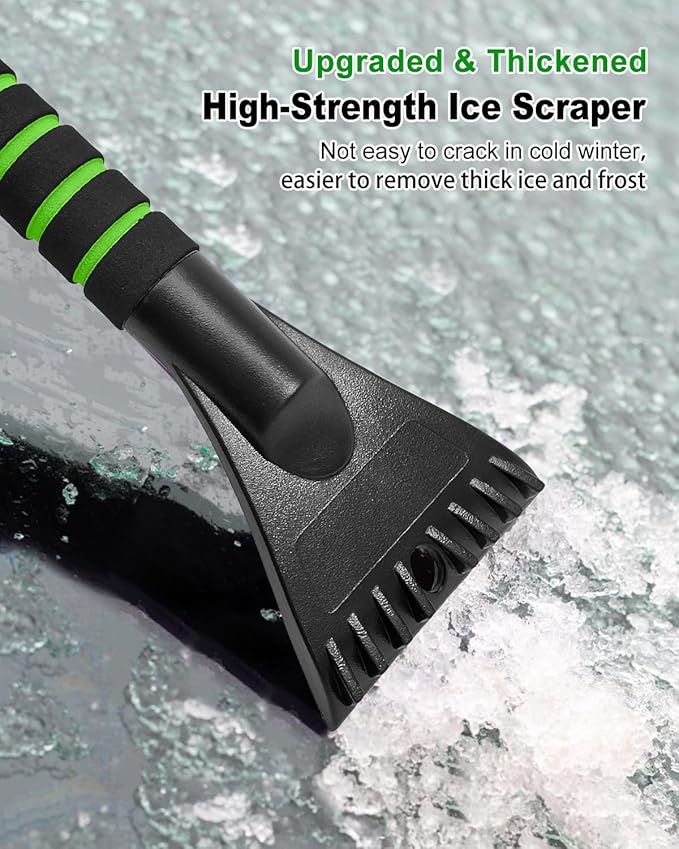 SEAAES Ice Scraper with Snow Brush for Car Windshield, Upgraded Extendable Snow Brush with Foam Grip for Truck SUV Vehicle Windows