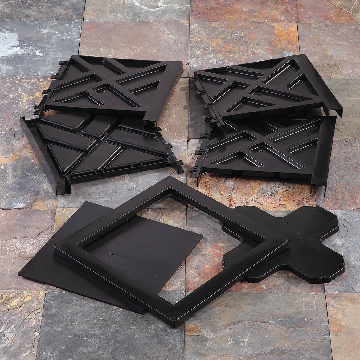 Miles Kimball Set of 2 Chippendale Planter Boxes, Black, Outdoor Décor – Plant Holder for Garden, Patio and Lawn, Weather-Resistant Polypropylene – 14 ¾” sq. x 13 ¼ H Overall