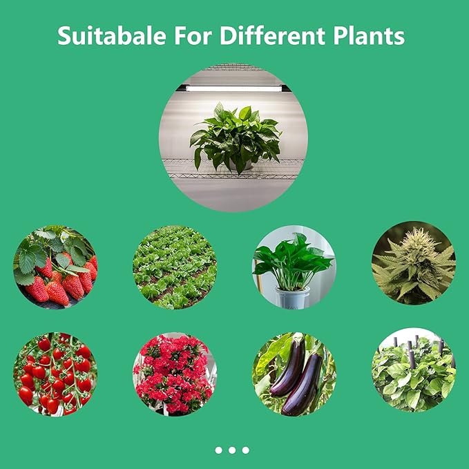 LED Grow Lights 16W Full Spectrum Integrated Growing Lamp Lighting Fixtures with High PPFD for Greenhouse Hydroponic Indoor Plant Seedling Veg and Flower