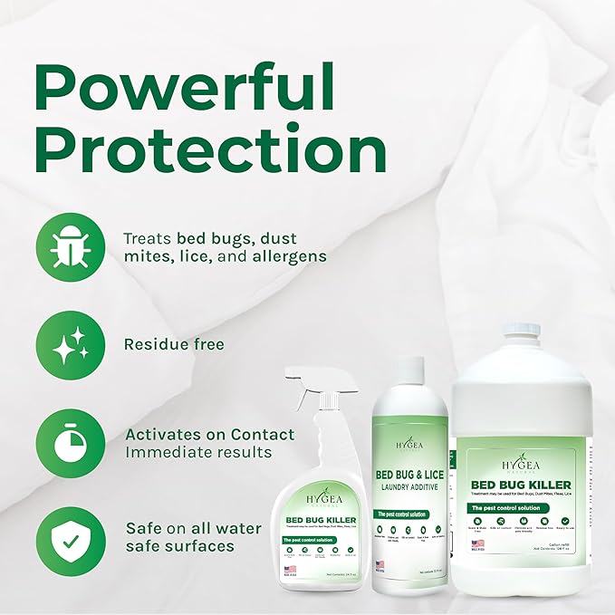 Combo Pack, Natural Formula, Child & Pet Friendly, Odorless, Includes Bed Bug Spray 24 Ounce, Refill 128 Ounce & Laundry Additive 32 Ounce