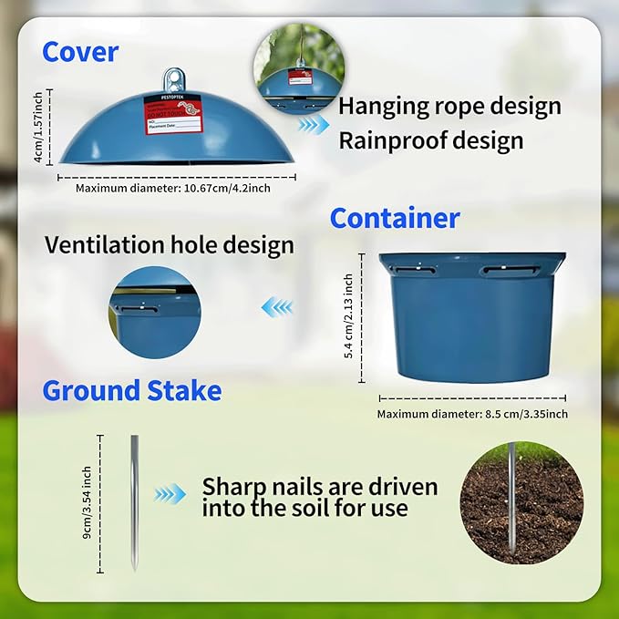 6 Pack Snake Repellent Container Refillable Snake Bait Container for Outdoor, Weather-Resistant Design for Lawn, Garden, Yard - No Bait Included