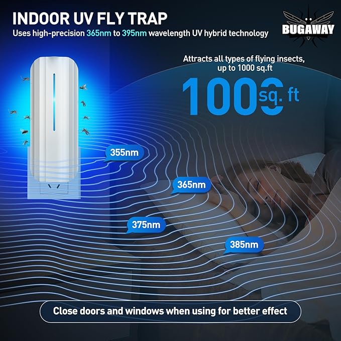 Fruit Fly Traps for Indoors, 2 Devices with 20 Refills Indoor Fly Trap for Home, Flying Insect Trap, Moth Gnat Traps for House Indoor Plug in Mosquito Bug Zapper with 9w Blue & UV Light