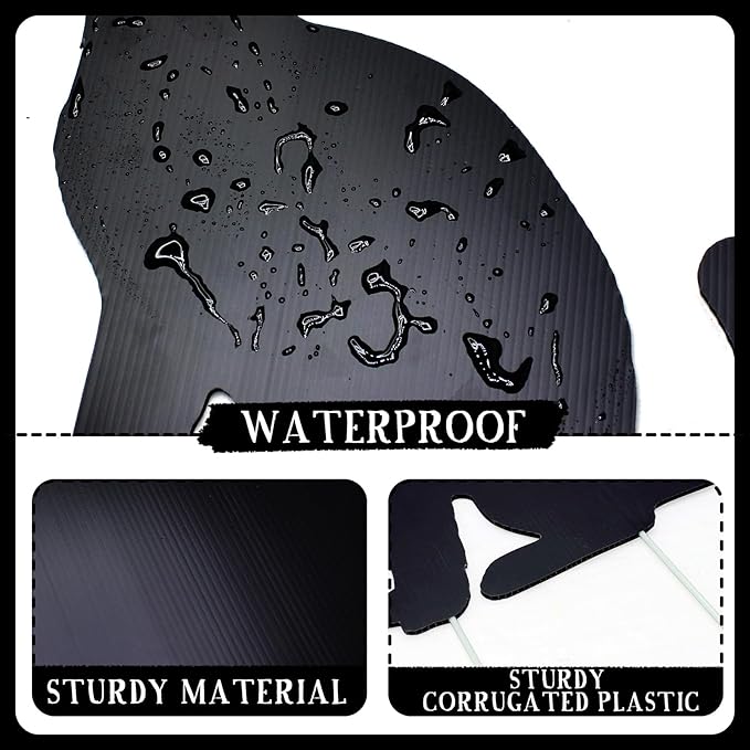 6 PCS Halloween Black Cat Yard Decorations Halloween Yard Signs Outdoor Lawn Decorations