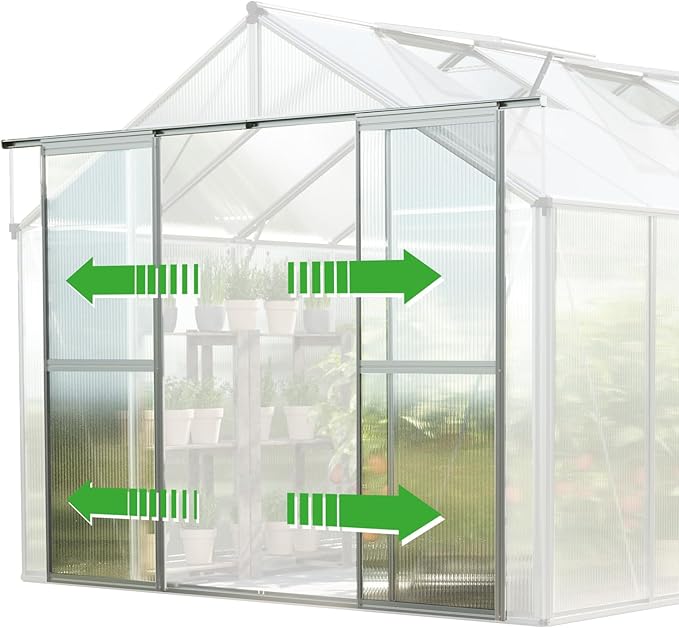 Greenhouse Topas 2 Aluminum Frame 7.4 x 4.4 ft with Approx. 8 mm Polycarbonate Panels