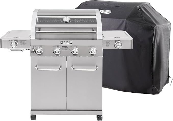 Monument Grills 35633 Propane Grill with Grill Cover Bundle (2 Items)