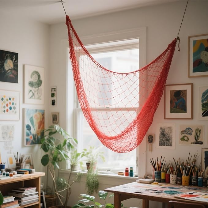 2 Pack Fish Net Decorations for Party,Natural Cotton Hawaiian Party Fishing Net Decorative, Nautical Themed Cotton Fishnet Under The Sea Pirate Ocean Beach Decor