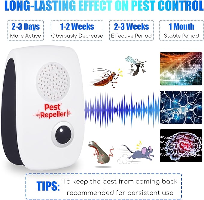 10Pack 2025 Ultrasonic Insect&Pest Repeller,Electronic Mouse Repellent Ultrasonic Plug in Mice Repellent Indoor Insect Repellent Plug in Pest Control for Cockroach,Spide,Rat,AntBugs,Roach,Rodent