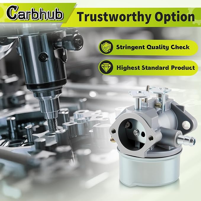Carbhub 640052 Carburetor for Tecumseh HMSK80 HMSK90 HMSK100 LH318SA LH358SA Snow Blower Thrower 8HP 9HP 10HP Engine Tecumseh 640054 640349 Carburetor with Primer Bulb - 640052 Carburetor