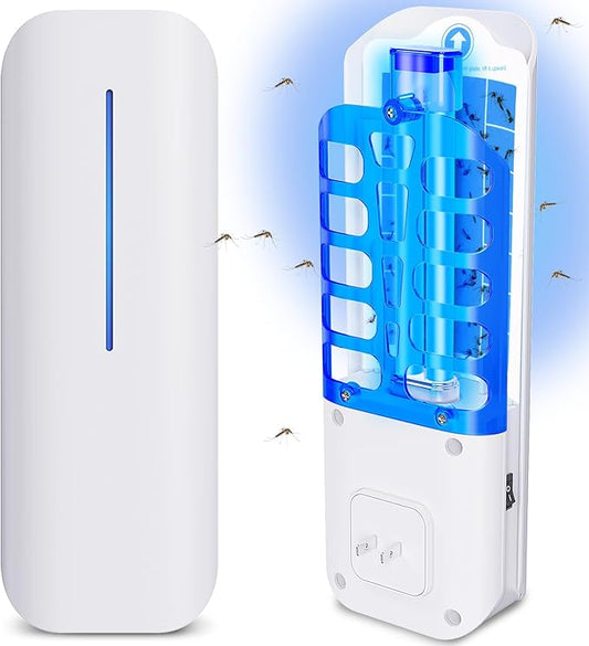 Plug in Fly Trap Indoor Flying Insect Trap, Fruit Fly Traps for Indoors with 12 Refills Bug Zapper Mosquito Traps UV Light Gnat Traps for House Indoor for Home Office Kitchen