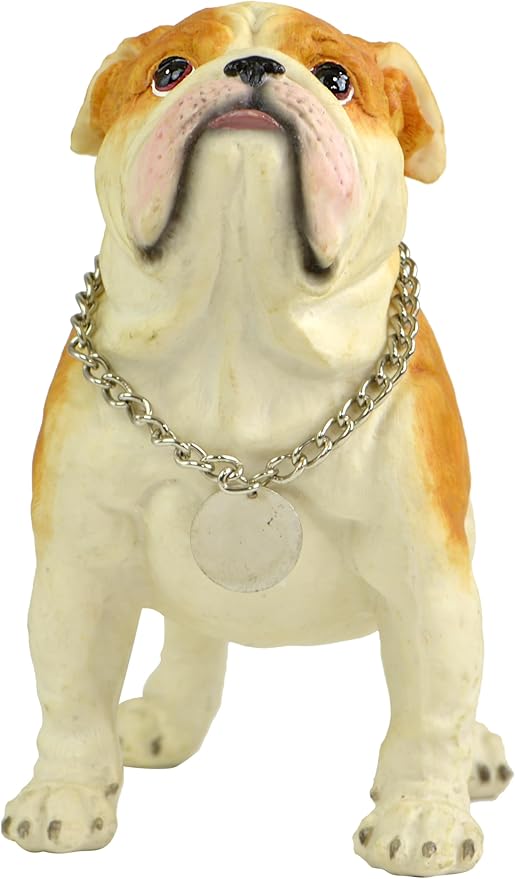 Adorable Standing English Bulldog Puppy Garden Statue, Cute Decorative Resin Figurine for Backyard, Porch, Lawn, Patio for Dog Lovers