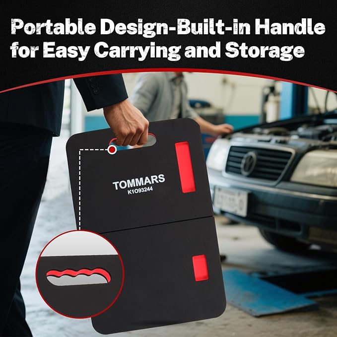 TOMMARS 0.9" Foldable Thick Kneeling Pad, 2 Fold Comfortable Foam Knee Pads Cushion Mat for Gardening, Yardwork, Workshop Repairing