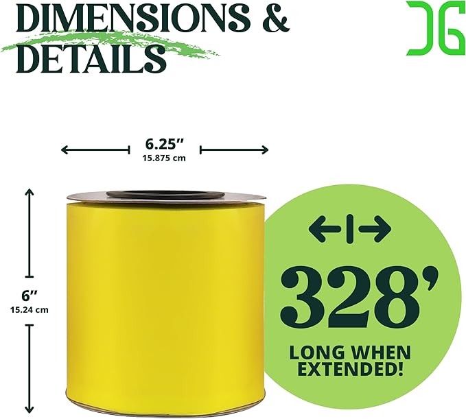 Catchmaster GRO XL AG Roll 4PK, Double Sided Adhesive Fly Tape Strips, Fungus Gnat Sticky Trap for Greenhouse, Garden, Nursery, Pest Control Gardening Supplies, Pet Safe Insect Trap, 328' x 6'' Yellow