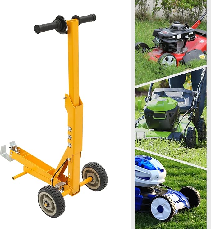 Lawn Mower Lift, 800Lbs Lawn Mower Lift Carbon Steel Manual Lift Jack Lawnmower Lift Tool Adjustable Lawnmower Lifts w/Wheel for Garden Tractors All-Terrain Maintenance and Repair(800LBS)