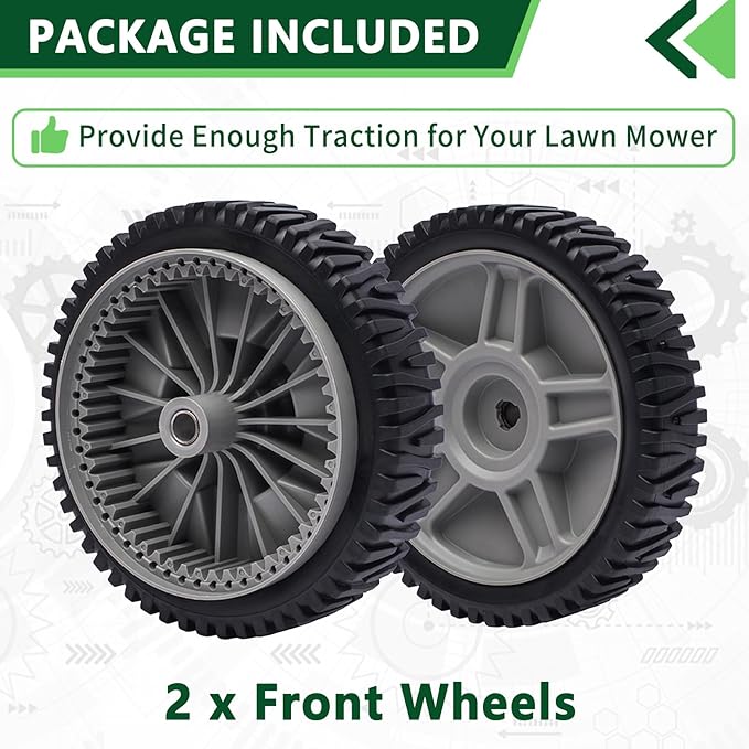 2 Pack Lawn Mower Drive Wheels Replaces Craftsman Poulan Husqvarna HOP AYP 581009202 193912X460 8"X1-3/4"