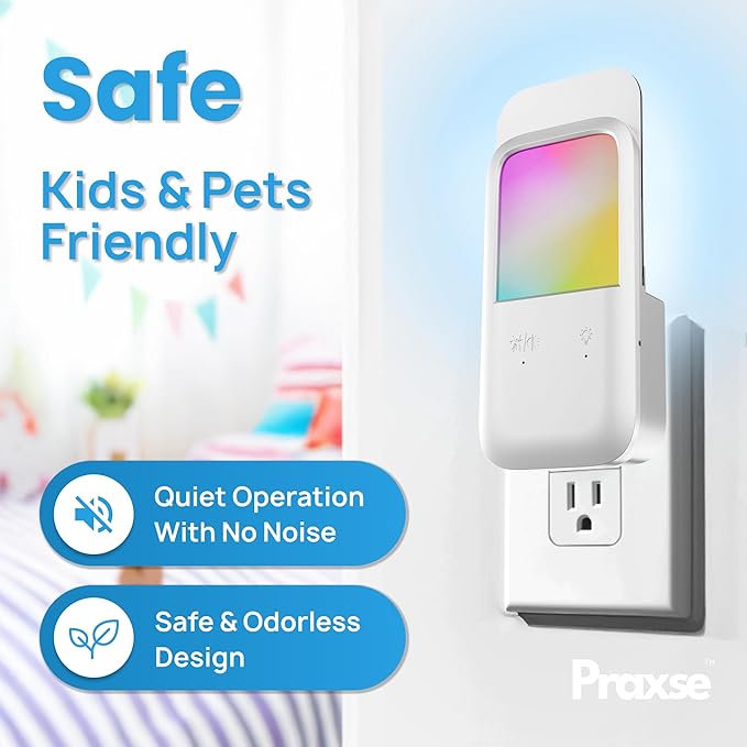 Plug-in Fly Trap NightLight - RGB Insect Catcher for Mosquitoes, Gnats, Fruit Flies, Indoor Insect Trap, Color-Changing Lamp for Home, Kitchen,Office (2 Devices with 10 Sticky Pads)