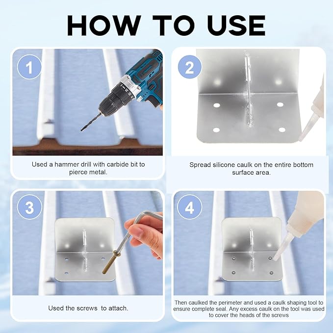 Taiyin 25 Pcs Snow Guards Stainless Steel Roofs Snow Stops 4 x 3 x 3 Inch Metal Prevent Ice Sliding Stop Buildup for Metal Roofs Steel Roof Winter Supplies, No Screws or Adhesives Included