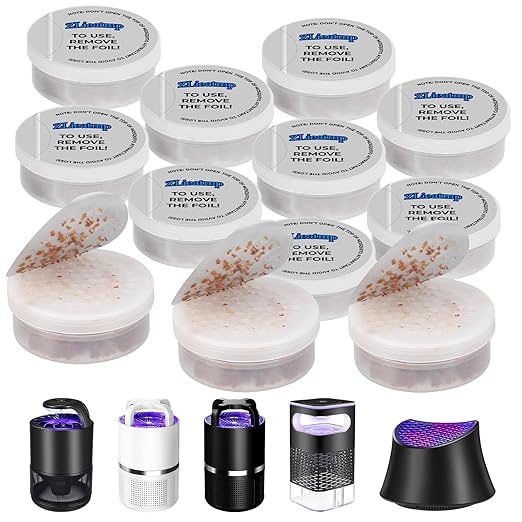 2025 Upgraded Octenol Pest Lures for Bug Zappers, 360-Day Lasting Lure Mosquito Attractant Bait Refill for Fly Traps, 12 Pack High Catch Rate Mosquito Attractant Indoor/Outdoor Traps