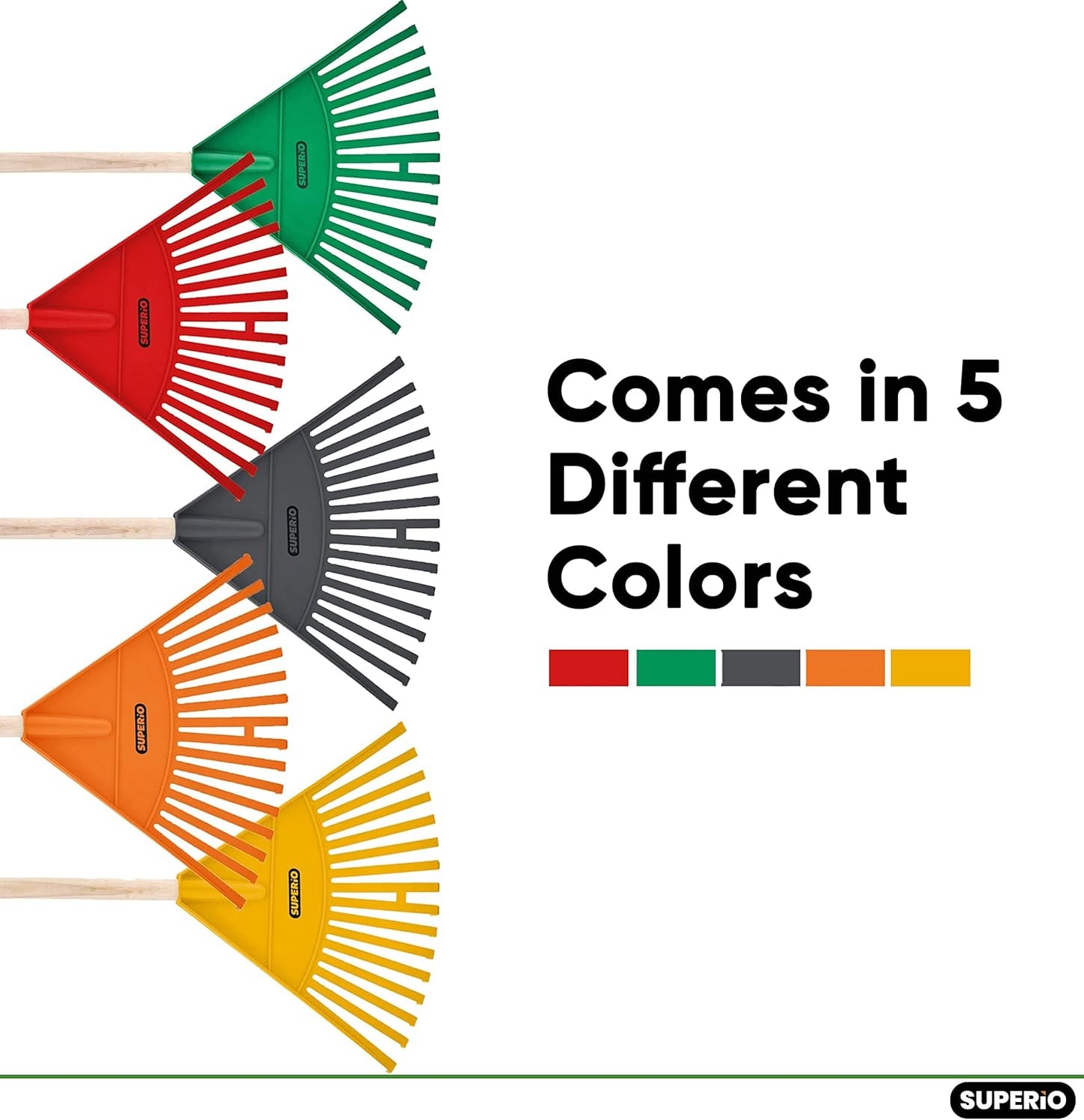 Pack of 12 Kids Rake with Hardwood Handle, Durable Plastic Head to Sweep Leaves in Lawn and Tidying Up The Garden, 34" (Grey)