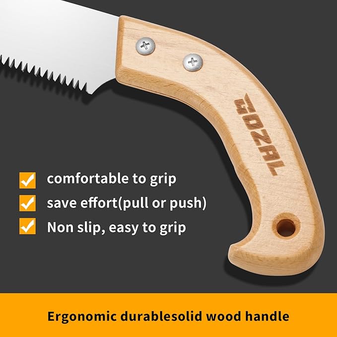 13 Inch Pruning Hand Saw for Tree Trimming, Outdoor Camping, Gardening, and Bushcraft, Heavy Duty Manual Saw for Branch Cutting and Landscaping Tasks