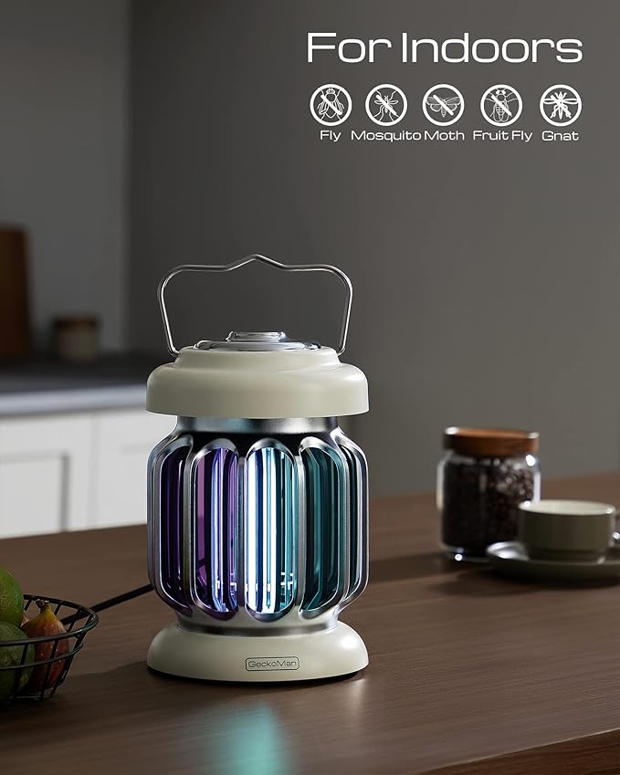 GeckoMan Hybrid Spectrum, Dusk-to-Dawn Bug Zapper Outdoor Bug Zapper Indoor Bug Zapper Mosquito Repellent Outdoor Patio Mosquito Zapper Fly Zapper Fruit Fly Trap for Indoors Killer with Light Sensor