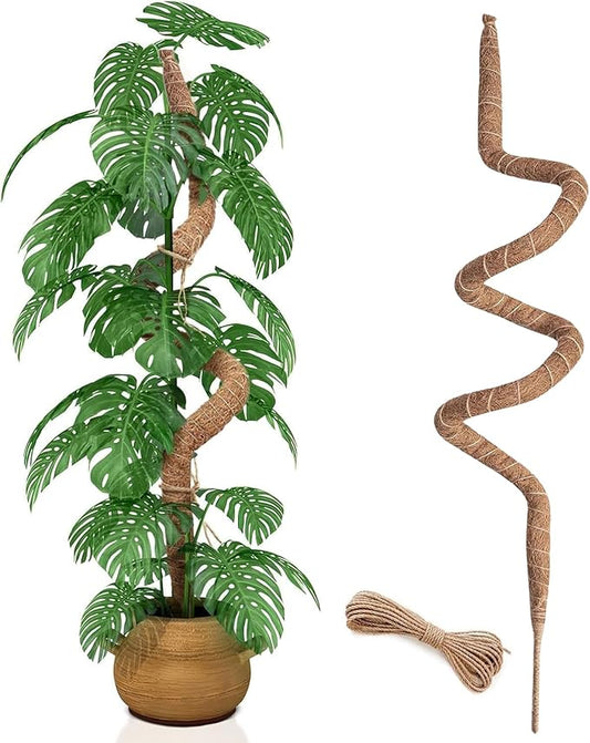 60 Inch Moss Pole, Bendable Moss Pole for Plants Monstera, Tall Moss Poles for Climbing Plants Indoor, Large Support, Garden Trellis Stick Stakes for Plants
