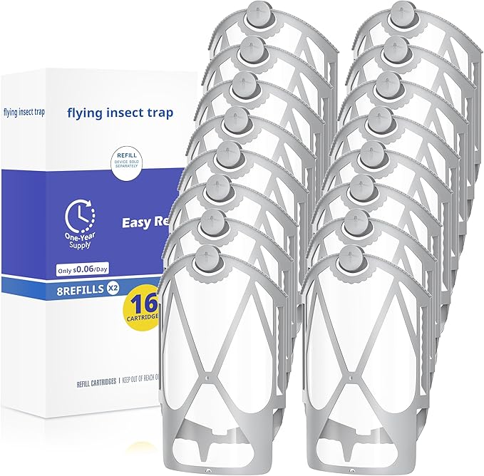 UBeesize 16 Pack Refill Cartridge for Zevo M364 and Max, Replacement Refill Compatible with Zevo Plug-in Light, 100% Fit (16 Cartridges)