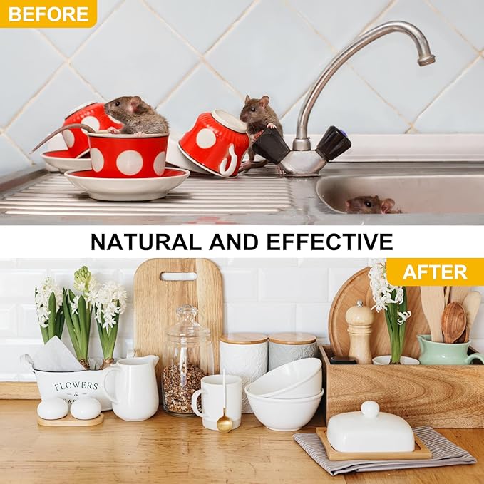 30 Pack Mouse Repellent Pouches,Rodent Repellent for Car Engines,Mouse deterrents That Works,Peppermint Oil to Repel Mice and Rat