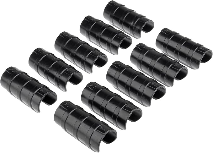 Mtsooning 32mm Greenhouse Frame Pipe Tube, 10 Pcs Plastic Garden Buildings Tube Clip, Black ABS Snap Clamp Tube Film Clip Connector for Sunshade Nets Frame Shelters Season Plant Supplies