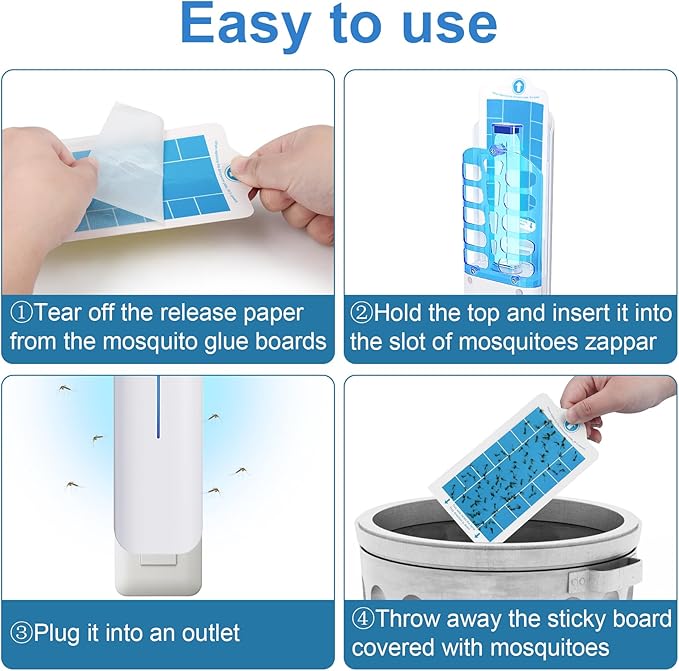 Fruit Fly Traps for Indoors Plug-in Gnat Traps for House Indoor Gnat Killer Indoor Fly Trap with UV Light Flying Insect Trap with 10 Sticky Glue Bug Catcher for Home Office