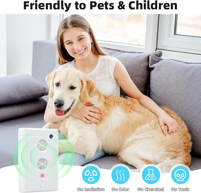 2025 Upgraded Ultrasonic Bat Repellent Devices, Plug in Bat Deterrent Repeller Devices for Indoor Use, Friendly to Human & Pet (4, White)