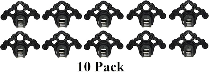 JSP Manufacturing Plastic Roof Ice Guard Snow Guard Snow Stops for Standing Seam Metal Roofing - Multi-Color/Multi-Pack Listing (10, Black)