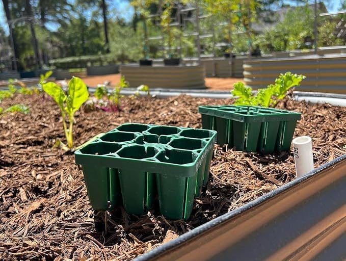 Vego garden Standard Seedling Trays Without Lids, 32 Pack for Seedlings Reusable Propagator Growing Starter Tray, Germination Trays Kit for Greenhouse/Garden (8-Cell per Tray)