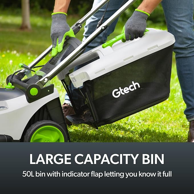 Gtech CLM50 Cordless Lawnmower | Powerful 48V Lithium Battery with 40 Mins Runtime | 42cm Cutting Width | 50L Grass Box