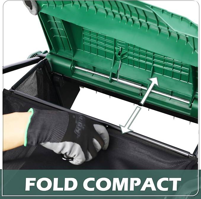 16-Inch Dethatcher Garden Scarifier Electric Powered,15-Amp 4-Position Depth Adjustment,2 in 1 Walk Behind Thatch Removing Quick-Fold Machine with 58 QT Removable Collection Bag for Lawn