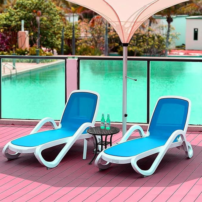 Outdoor 19" Pack of 2 Cast Aluminum Round Side Table End Table for Patio, Backyard, Pool, Indoor Companion, Easy Maintenance and Weather Resistant, Black