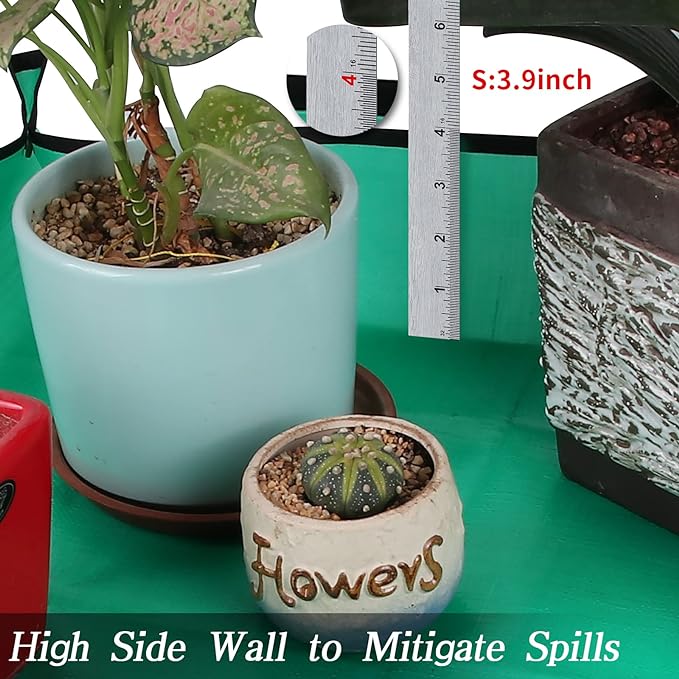 Azureblue Plant Repotting Mat for Indoor Plants Potting Soil Mix, Waterproof Plant Repotting Tray, Potting Mat Gardening Tray for Indoor Potting Succulents Cactus Orchid Pots (26.8" x 26.8")