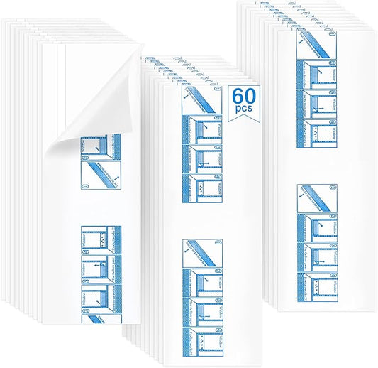 60 Pack Window Fly Traps, Window Sticky Traps, Sticky Non-Toxic Clear Fly Paper Indoor for Home