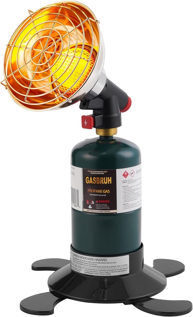 Upgraded 6800BTU Camping Heater Propane, Portable Propane Heater with Igniter,Outdoor Wireless for Camping,Hunting,Fishing,Patio, RV (TANK not included)