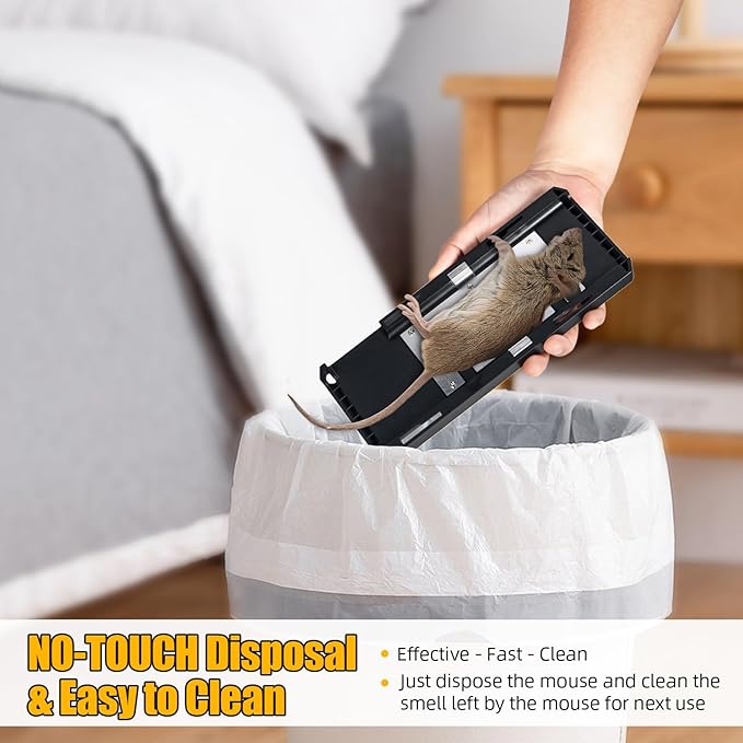 2 Pack Electric Mouse Trap for Indoor Use, High Voltage Reusable Zapper, No-Touch Disposal for Home, Kitchen, Restaurant & Commercial Rodent Killer