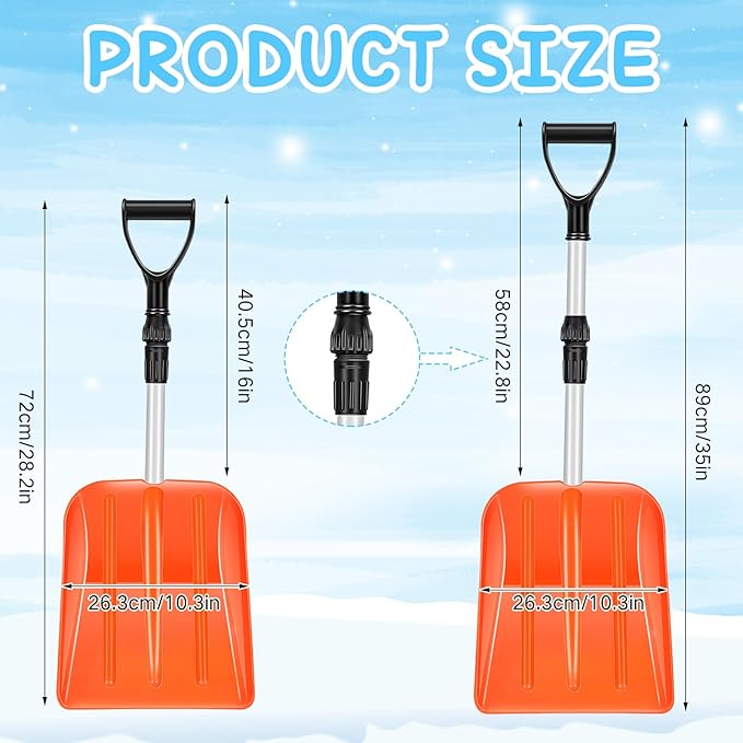 Lasnten 4 Pcs Kid's Snow Shovel Plastic Digging Lightweight Portable Beach Shovels for Kids Boys Girls Home Yard Garden Outdoor Activities Snow Removal(Colorful)