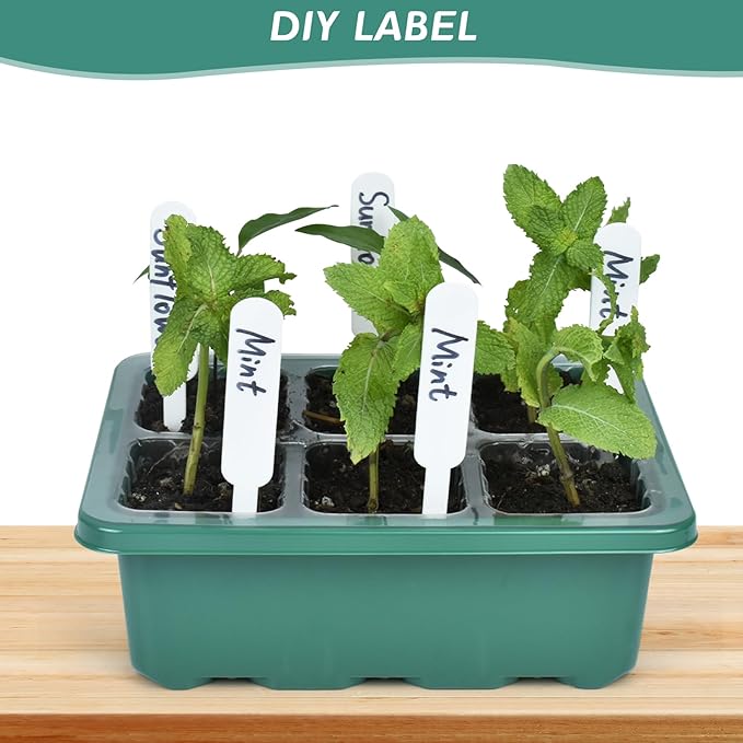 Artcome 10-Pack Seed Starter Tray - 6 Cells Each with Push-Up Ejector - Seed Starter Kit for Rapid Growth and Healthy Seedlings at Home - 30 Cells in Total