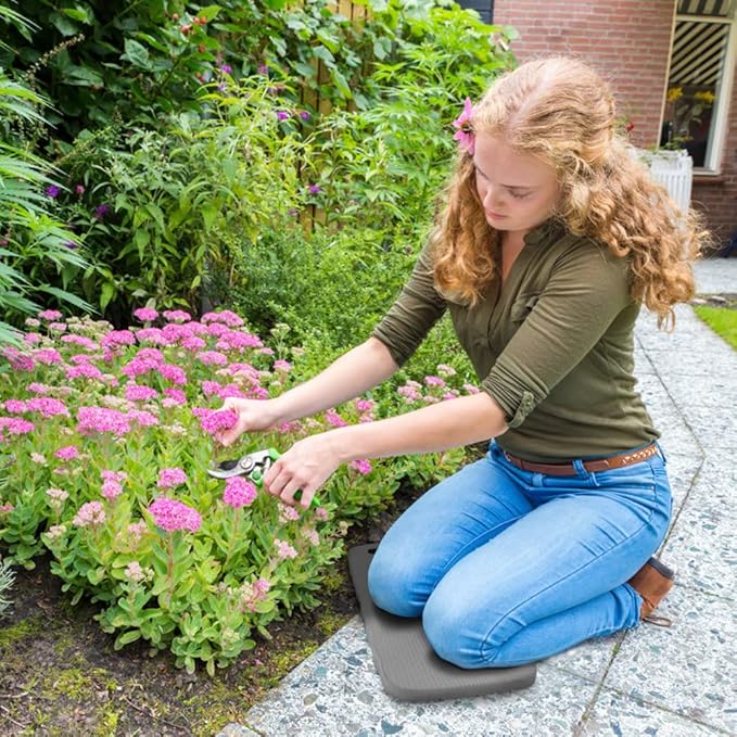 Thick Kneeling Pad 2 Pack, Waterproof,Comfortable Garden Kneeling Pads Stain Resistant, Multi-Functional Kneeler Pad for Gardening, Baby Bath, Yoga, Praying and Exercise (Deep Grey)