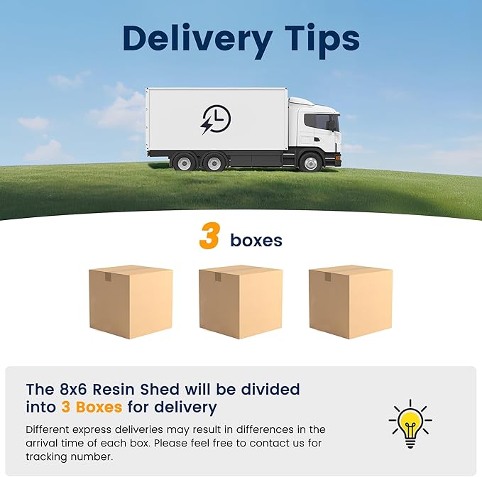 UDPATIO Resin Storage Shed 8 x 6 FT, Outdoor Garden Sheds with Floor Plastic Patio Outdoor Storage Shed with Lockable Door, Sandstone