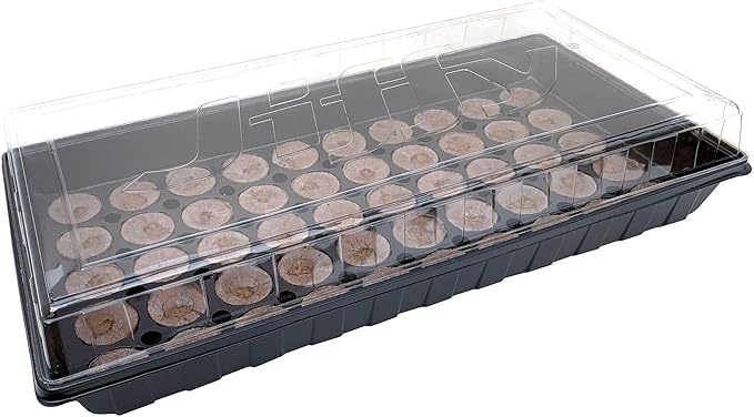 Ferry Morse Your Complete Indoor Seed Starting Kit Including Heat Mat, T5 Grow Light Fixture with 50 Cell 42mm Greenhouse